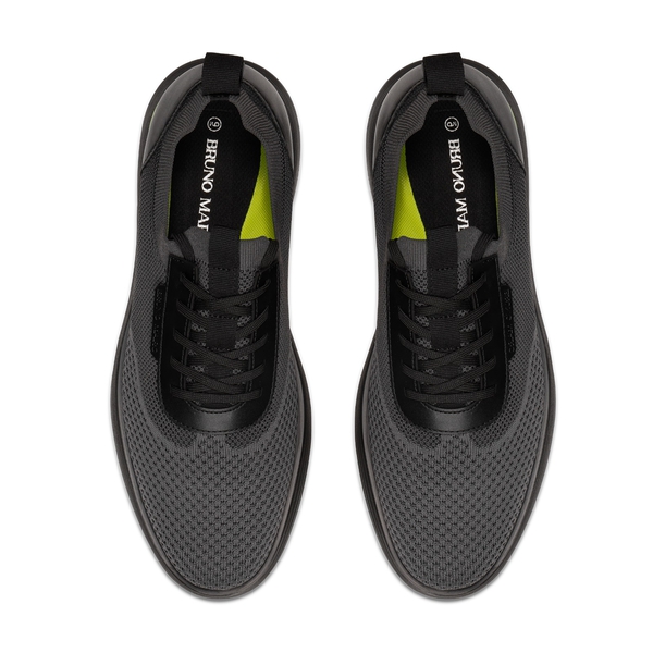 [MaxFlex SuiteBreeze+] Men's Lightweight Mesh Oxford Sneakers - BLACK-NEON GREEN - 4